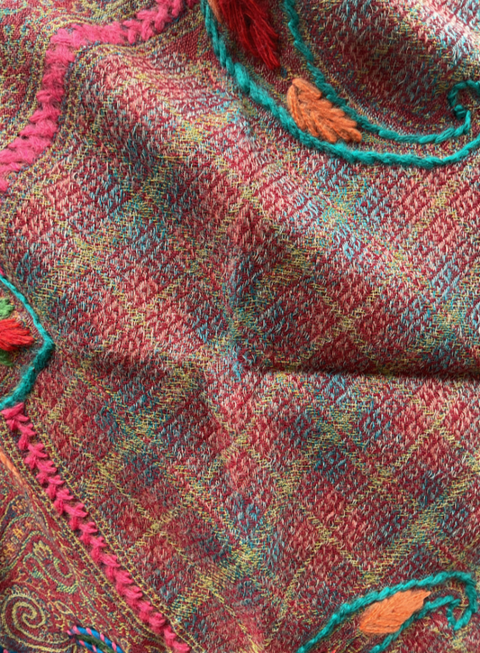 Châle en laine brodé Aishiteru Paisley – Paisley vibrant
