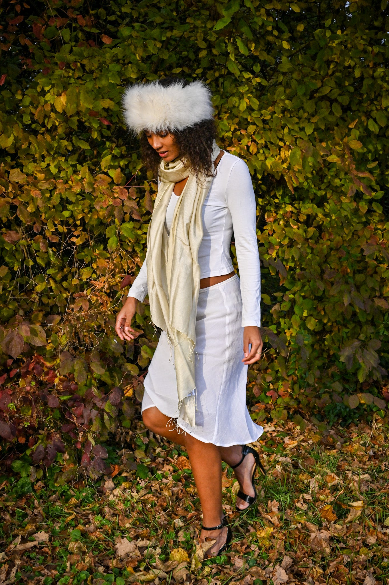 Golden Glow Silk Scarf