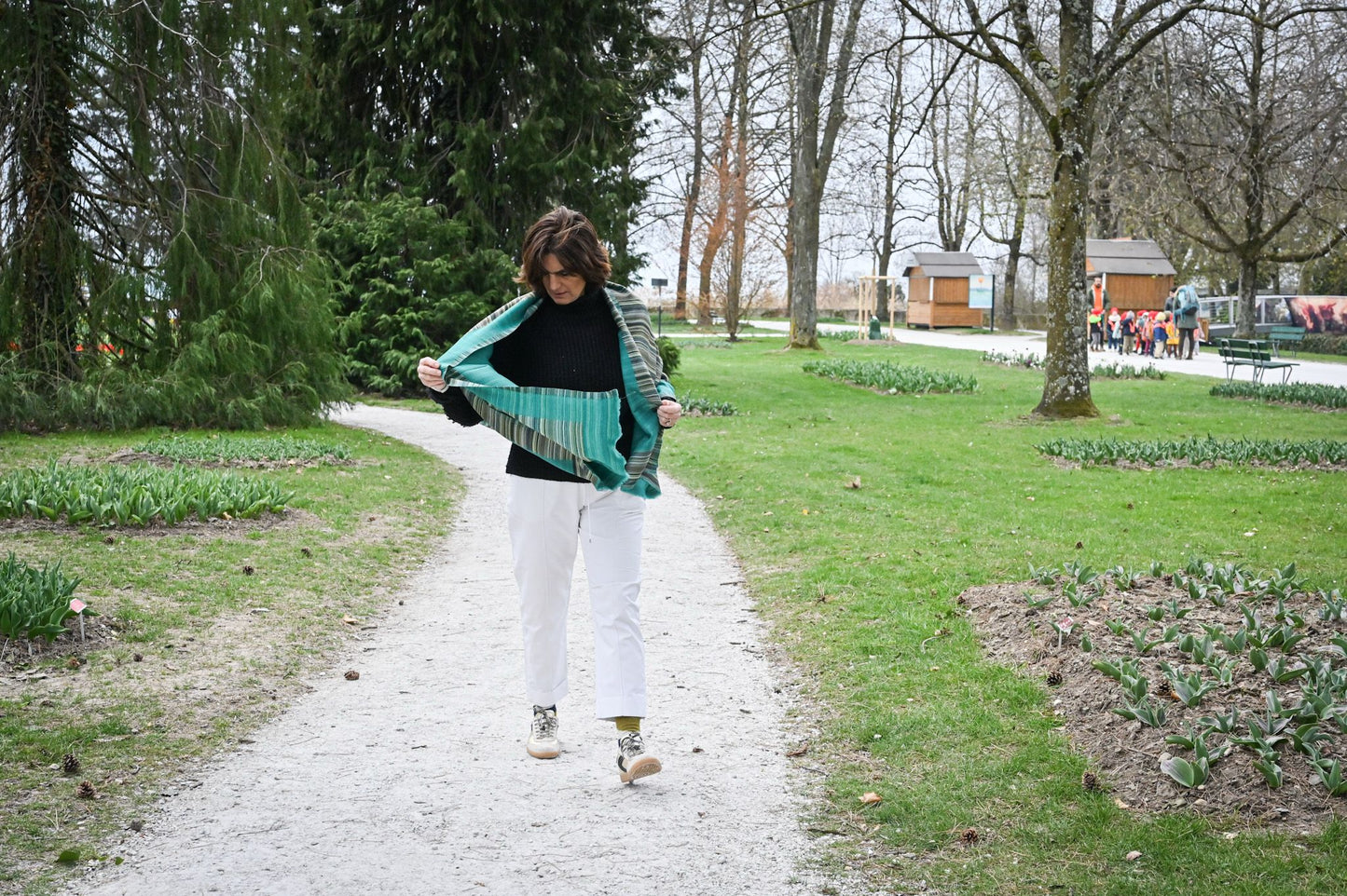 Écharpe cachemire Luxe Vert réversible