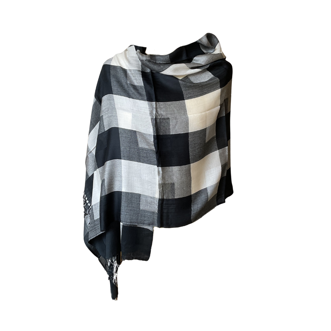 Aishiteru Noire Harmony Silk Shawl – Timeless Balance