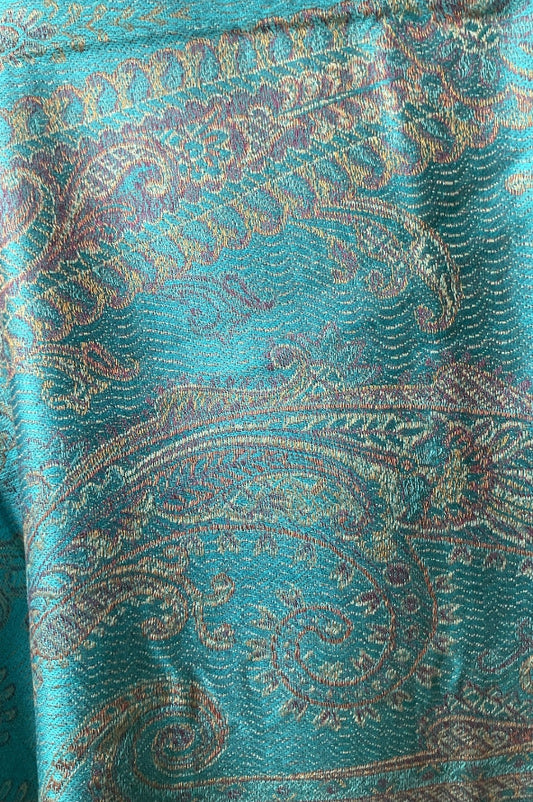 Châle en soie Aishiteru Celis – Turquoise océan