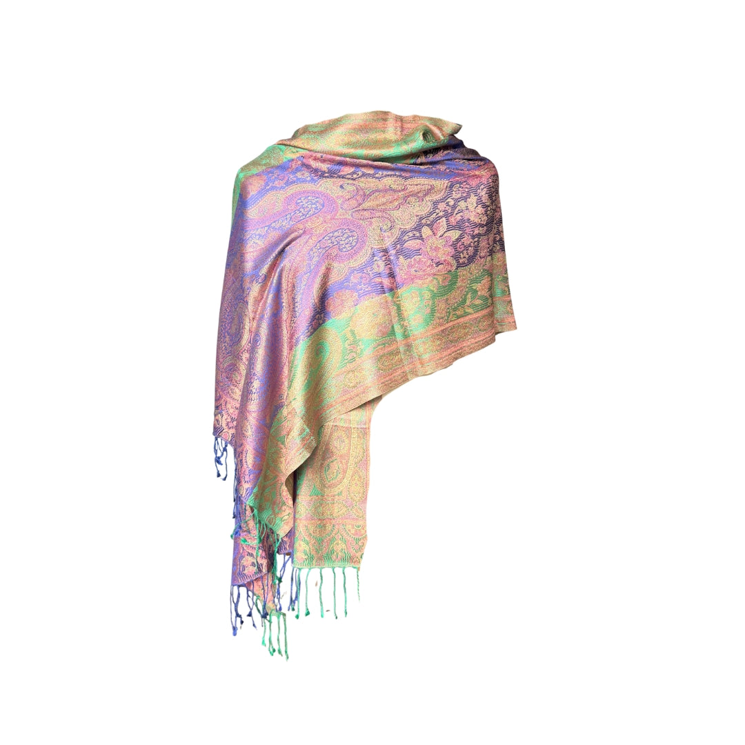 Châle en Soie Aishiteru Seralyne  Fleur Irisée