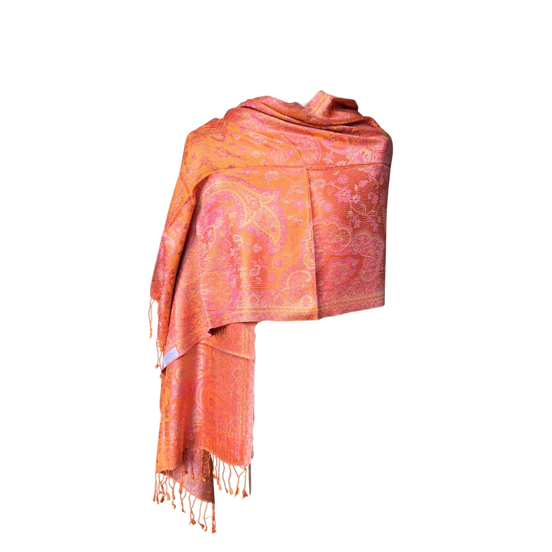 Châle en Soie Aishiteru Solarya – Élégance Coucher de Soleil