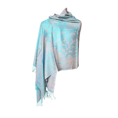 Aishiteru Aquarelle Seidenschal – Azurblüte