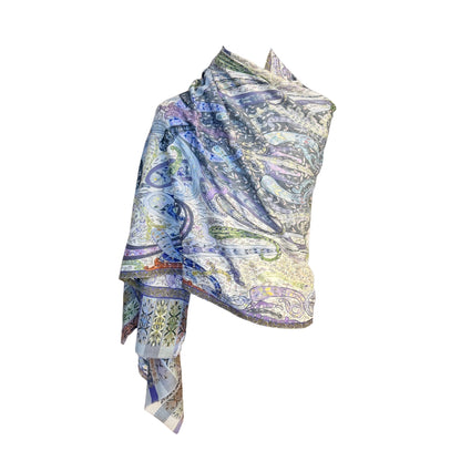 Aishiteru Ilyen – Châle en cachemire brodé, jardin céleste
