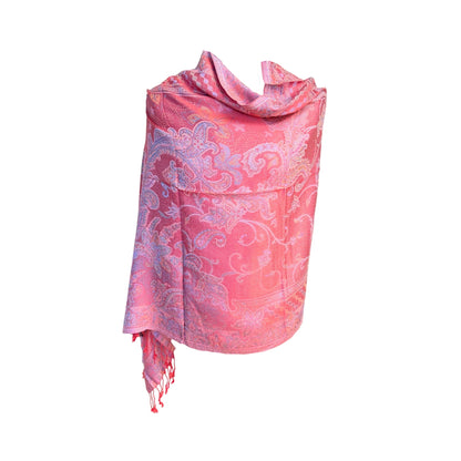 Aishiteru Calyra – Châle en soie, murmures rosés