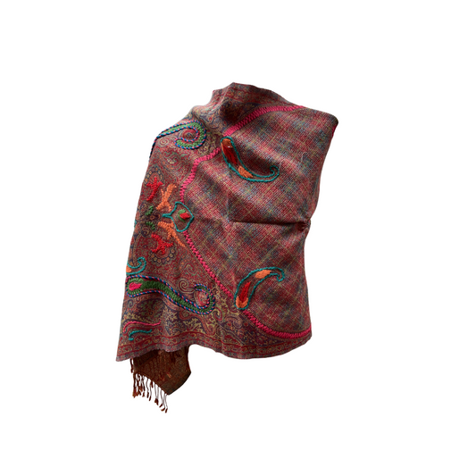 Châle en laine brodé Aishiteru Paisley – Paisley vibrant