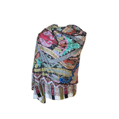 Châle en cachemire brodé Aishiteru Avyanna - Symphonie Majestueuse