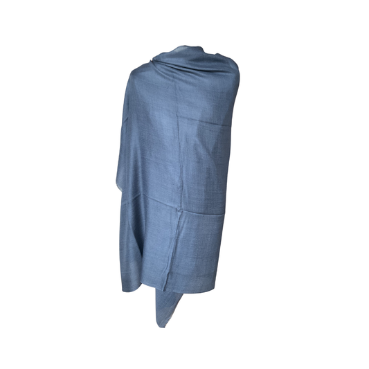 Écharpe en cachemire Aishiteru Luna – Élégance bleue minimaliste