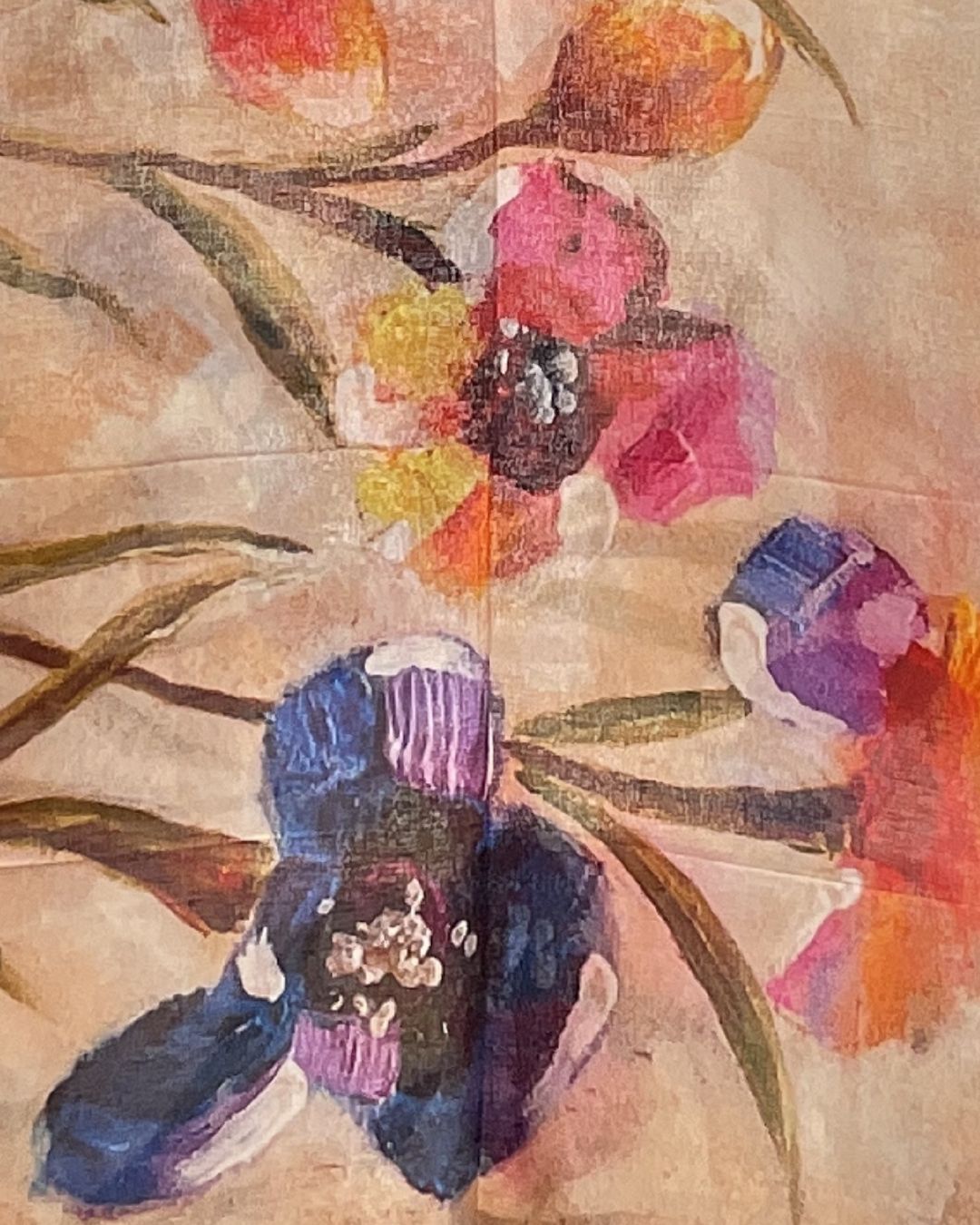Écharpe en lin « Floraison d’Automne » (Édition limitée)