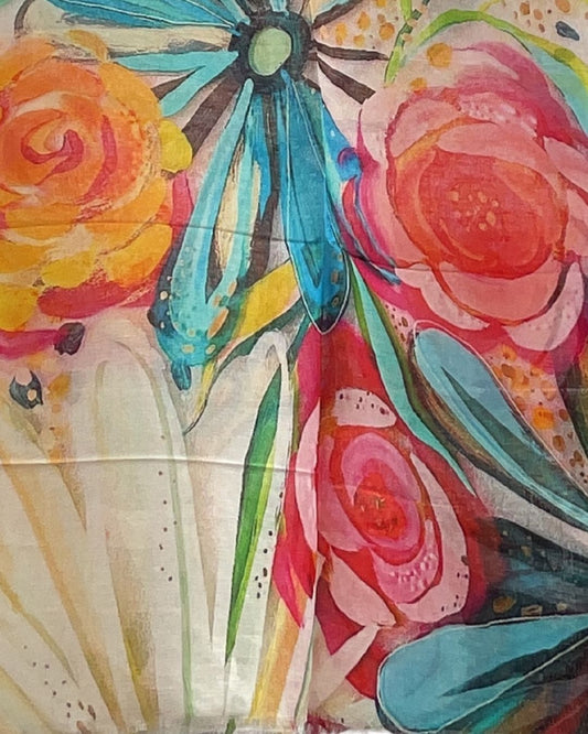 „Tropical Bloom“ Leinen-Schal (Limitierte Edition)