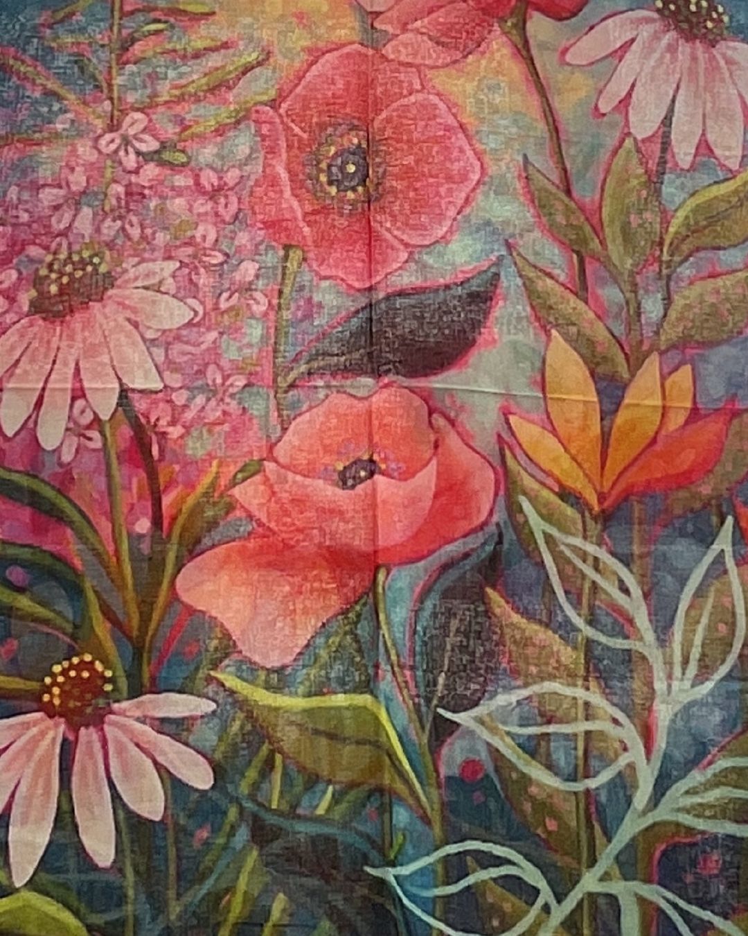 „Scarlet Bloom“ Leinen-Schal (Limitierte Edition)