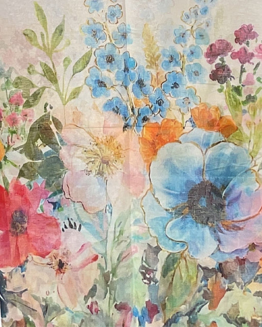 „Watercolor Garden“ Leinen-Schal (Limitierte Edition)