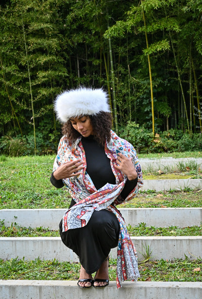 Bestickter Eternal Garden-Schal aus Kaschmir