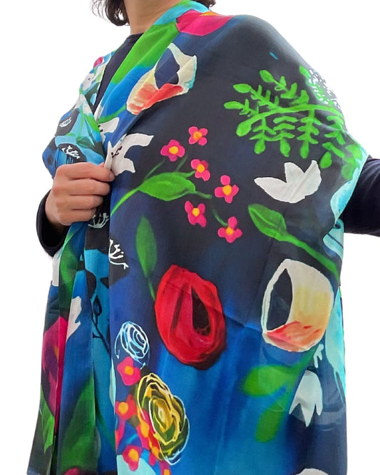 „Midnight Garden“ Seidenschal (Limitierte Edition)