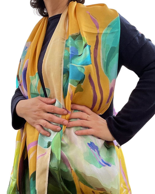 Foulard en soie Golden Lotus (Édition limitée)