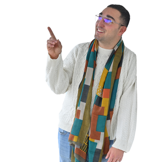 Geometric Harmony Cashmere Scarf