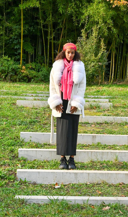 Écharpe unie en pur cachemire