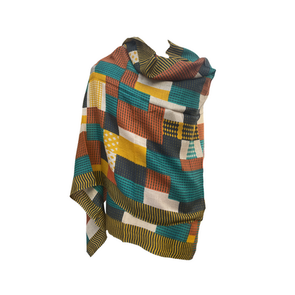 Châle en cachemire Aishiteru Prisma – Patchwork coloré