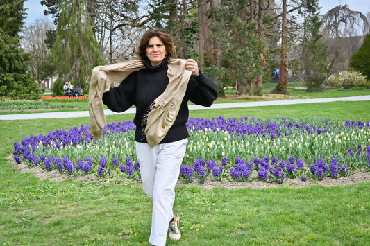 Beige Silk Scarf