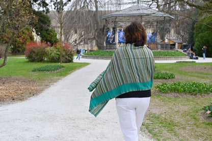 Écharpe cachemire Luxe Vert réversible